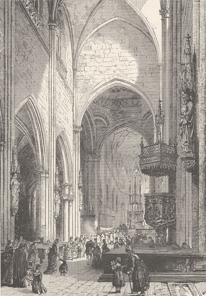 GERMANY. Freiburg Cathedral 1903 old antique vintage print picture